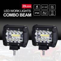 New LED Car Light Trinocular 20led External Auxiliary Overhaul 4-Inch 60W Work Light off-Road Vehicle Modification Spotlight