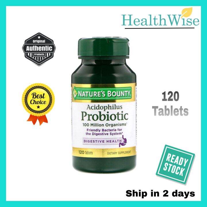 NATURE'S BOUNTY Acidophilus Probiotic, 120 Tablets (Exp Jun 2024) 100