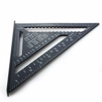 12 inch Aluminum Alloy Triangle Ruler Angle Protractor Miter Speed Square Measuring Ruler Metric Imperial For Woodworking Tool