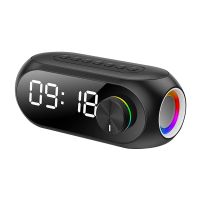 Bluetooth Mirror Speaker Radio Alarm Clock Digital Speaker LED Light Speaker with USB Charger