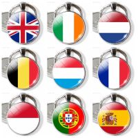 European Flag Key Ring Key Ring Wholesale UK France Russia Sweden Finland Belgium Ukraine Replacement Parts