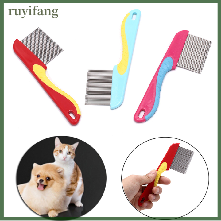 ruyifang-สุนัขแมวกำจัดขนหวีสแตนเลสเหาหวีเห็บหมัด-nit-หวีผม