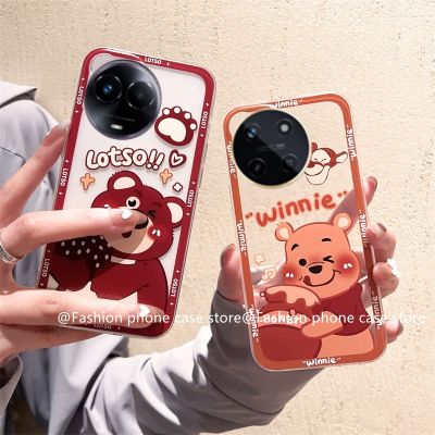 Phone Case เคส Realme11 4G 5G Realme11Pro + C51 C53 NFC เคสลายหมีสตอเบอร์รี่น้ำผึ้งน่ารักใหม่ Realme 11 Pro Plus 4G 5G ซิลิโคนนิ่มใส2023