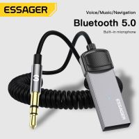 Essager ไร้สายบลูทูธ5.0อะแดปเตอร์เต้ารับแฮนด์ฟรีดองเกิล USB ถึง3.5มม. ชุดลำโพงรถแจ็คสำหรับเครื่องส่งบลูทูธสำหรับรถยนต์