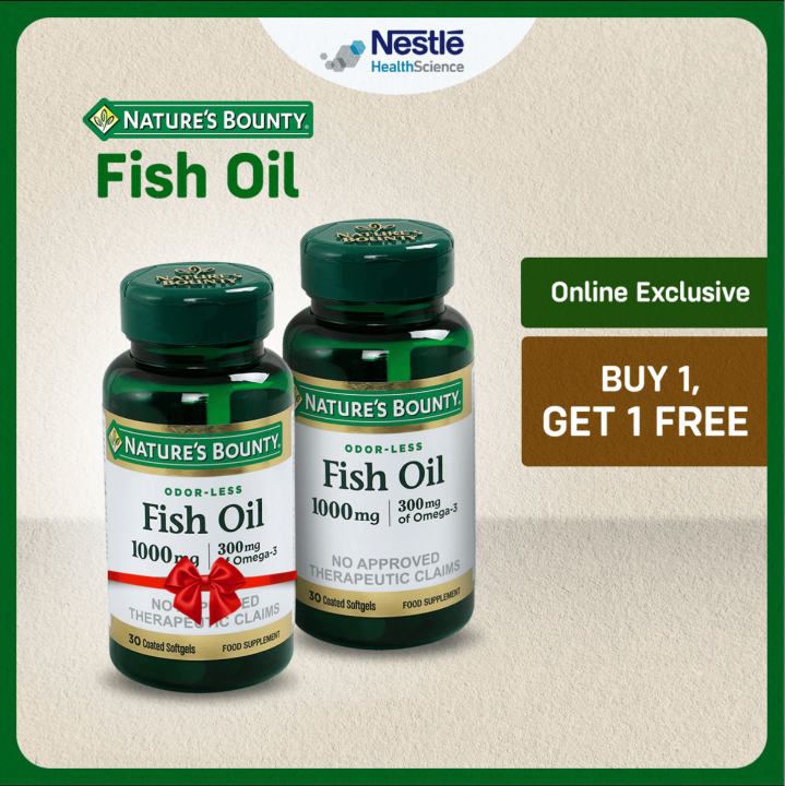 Nature's Bounty Fish Oil 30 Coated Softgels - Pack of 2 | Lazada PH