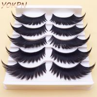 YOKPN Winged Exaggerated False Eyelashes Soft Long Section Thick Cross Messy Lashes Performing Arts Stage Makeup Fake Eyelashes