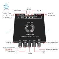 TDA7498E พัดลมทำความเย็นในตัว ZK-HT21 AUX บลูทูธรองรับ5.0 USB เสียงสเตอริโอเครื่องขยายเสียงบอร์ด2.1ช่อง