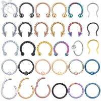 ZS 1 PC Colored 316L Stainless Steel Nose Ring 16g 14g Clickr Septum Rings Tragus Cartilage Helix Lip Piercing Jewelry 6/8/10MM