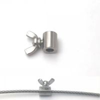 2pcs Handscrew Clamp Wire Rope Fasteners Clip Butterfly Buckle 304 stainless steel for 2 8mm steel wire