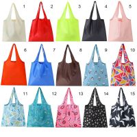 OKDEALS Multistyles Foldable Bags Printed Grocery Handbags Shopping Bag Polyester Reusable Eco Friendly Folding Large Capacity