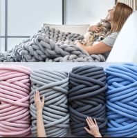 1KG Soft Velvet Thick Super Bulky Yarn for Hand Knitting Thread Blanket Basket Cars Giant Yarn DIY Hand-knit Blanket