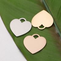 [COD] Mirror stainless steel peach heart accessories pendant love can engrave