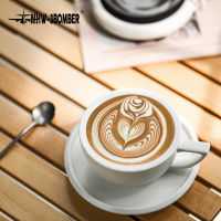 MHW-3ER 280มิลลิลิตรถ้วยกาแฟเซรามิกที่มีจานรองและช้อนชุดที่ละเอียดอ่อนศิลปะลาเต้เอสเพรสโซ่แก้วที่สวยหรูบ้านบาริสต้าอุปกรณ์เสริม