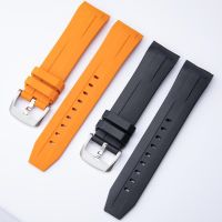 22mm Soft Rubber Silicone Watch Band Black Orange Pin Buckle Watchband Fit For Tissot Strap For T120 T055 Sea Star 1000 Series