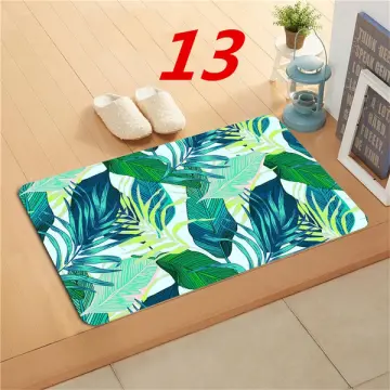 Tropical green palm leaf Decor bathroom Non-Slip Outdoor Indoor Front Door  Mat