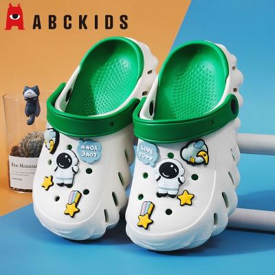 【Hot Sale】 abckids childrens hole shoes summer boys non-slip two-wear soft bottom sandals and slippers middle big children parent-child beach