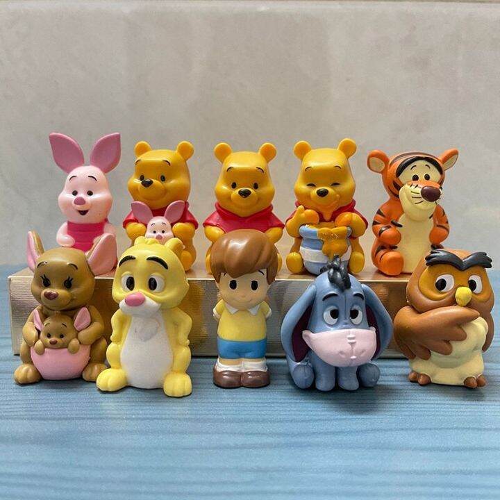 ชุดตุ๊กตาวินนี่เดอะพูห์สำหรับเด็ก10ชิ้นของเล่นโมเดล-action-figure-anime-นกฮูก-eeyore-rait-ชุดการ์ตูน