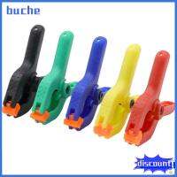 BUCHE 1Pc/10Pcs เครื่องมืองานไม้ สปริงหนีบ ไนล่อนสลับ พลาสติกทำจากพลาสติก ที่หนีบไม้ สีสันสดใส 2นิ้วค่ะ ที่หนีบมือ ปลอกรัดตรึงงานไม้