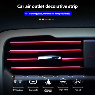 10Pcs 20cm Car Air Conditioner Outlet U Moulding Trim Strips Styling Accessories