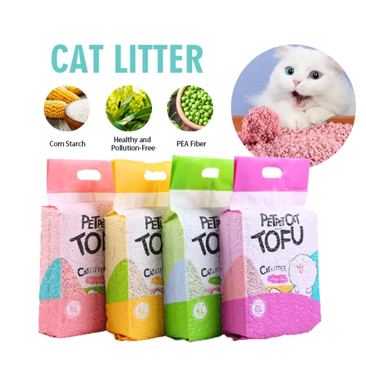 6L Tofu Cat Litters Sand Food Grade Plant Dust Free Flushable Natural