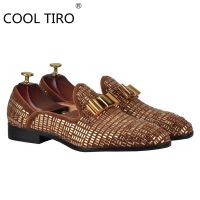 COOL TIRO Designs 2020 Rhinestones Mens slip on shoes Flats Moccasin Casual loafers shoes Business wedding dress fashion man