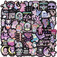 56pcs Creepy Cute Darkness Gothic Cartoon Skulls Stickers For Laptop Phone Luggage Cup Waterproof Graffiti Bicycle Car Decals