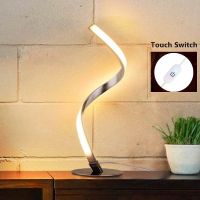 Creative EU/US Plug Spiral LED Desk Lamp Home Living Room Bedside Table Touch Night Light for Reading Decoration