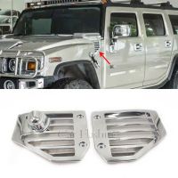 2003-2009 SUV SUT H2 Hummer สำหรับชิ้นส่วนด้านหน้าแต่ง CAR ฝาครอบไอดีโครเมี่ยมอุปกรณ์เสริมที่คลุมช่องระบาย1คู่