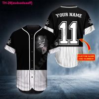 asdsadsaaff 3D Impresso Crânio Camisa De Beisebol Do Crânio ท็อปส์ฮิปฮอป Amor Presente Ghost Hunter Mão Personalizado Você Nome