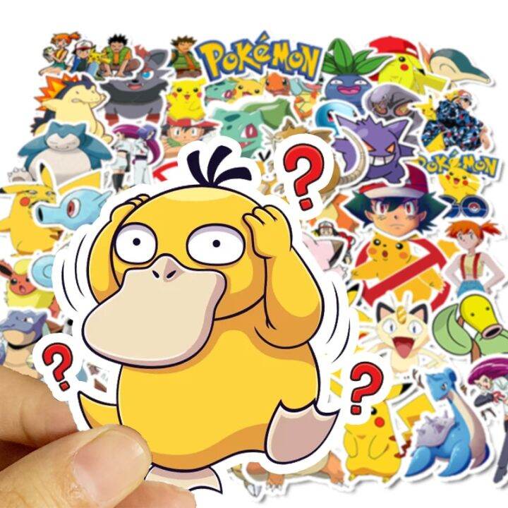 50-100pcs-pokemon-stickers-kawaii-pikachu-skateboard-bicycle-guitar-laptop-kids-waterproof-stiker-toys-stickers-labels