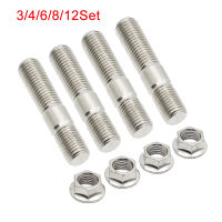 10mm Exhaust Studs &amp; Serrated Nuts M10x1.25 Manifold Flange Studs Bolts Nuts Screws Stainless Steel For Toyota Nissan Honda Nails  Screws Fasteners