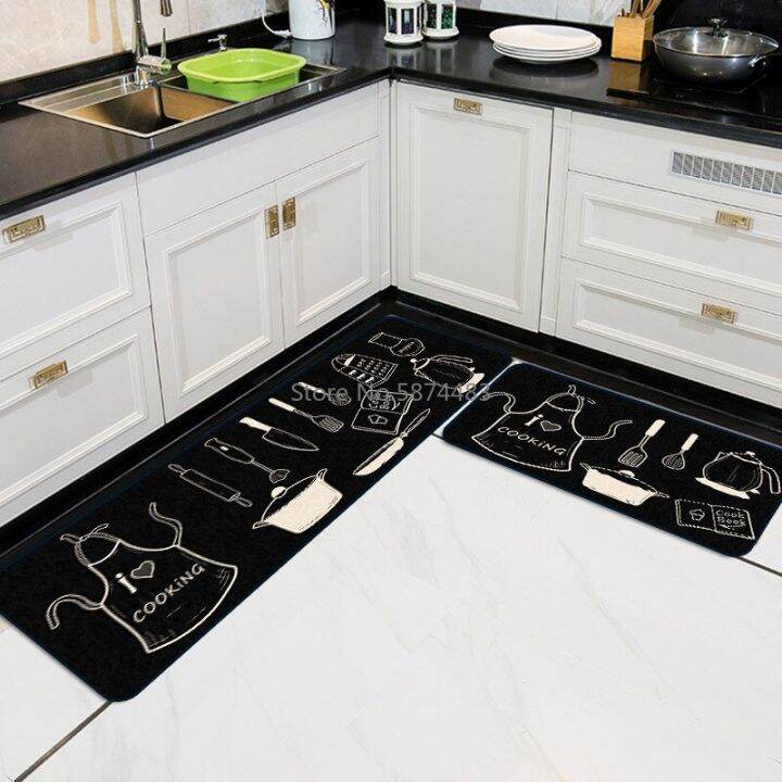 zz-ร้อน-ที่ทันสมัยแฟชั่นรวมกัน-keset-dapur-สีขาวดำที่เรียบง่ายพรมหน้าประตูพรมผืนใหญ่ข้างเตียงยาวห้องนอน