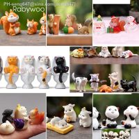 Animal Figurine Small Squirrel Kawaii Cat Cartoon Figures Fairy Garden Miniature Terrarium Toy Dollhouse Decor DIY Accessories
