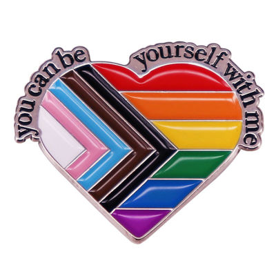 Homosexuality Trans Hat Clothes You Can Be Yourself With Me Pin Rainbow Brooch Badge