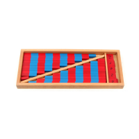 Montessori ขนาดเล็ก Numbering Rods ไม้สีแดงสีฟ้า Sticks W การ์ด Sensory วัสดุคณิตศาสตร์อุปกรณ์การศึกษาการสอน Aid