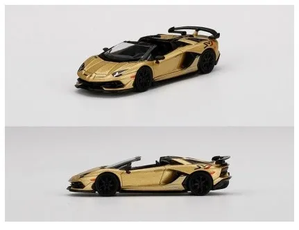 Mô Hình Xe MiniGT 363 Lamborghini Aventador SVJ Roadster Oro Elios (Ver. US  Card) 