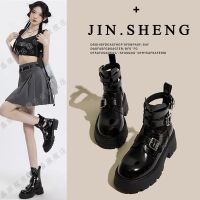 【Ready】? g and ng Xlgs e sle t boots for women 23 summer new hoow s thick-soled ish sle orcycle short boots