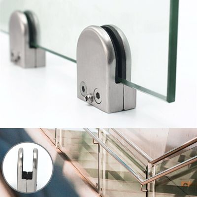 Stainless Steel Glass Clamp 304 Clip Fixed Support Fish Mouth Clip 8-12MM Windows Handrail for Glass Table Glass Doors Glass Clamps