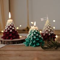 Christmas Tree Scented Candle Silicone Mold DIY Santa Christmas Handmade Gypsum Candle Making Soy Wax Resin Soap Mould Cake Mold