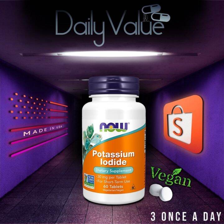 โพแทสเซียมไอโอไดด์ / Potassium Iodide 30mg 60 Tablets by NOW FOODS
