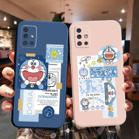 เคสโทรศัพท์สำหรับ Samsung Galaxy A12 A32 4G A52 A42 A72 5G A71 A51 A31 A11 A21S A02S A20S A10S แฟชั่นน่ารักการ์ตูน Doraemon โปสเตอร์สีชมพูเลนส์กล้องป้องกันกรอบขอบ