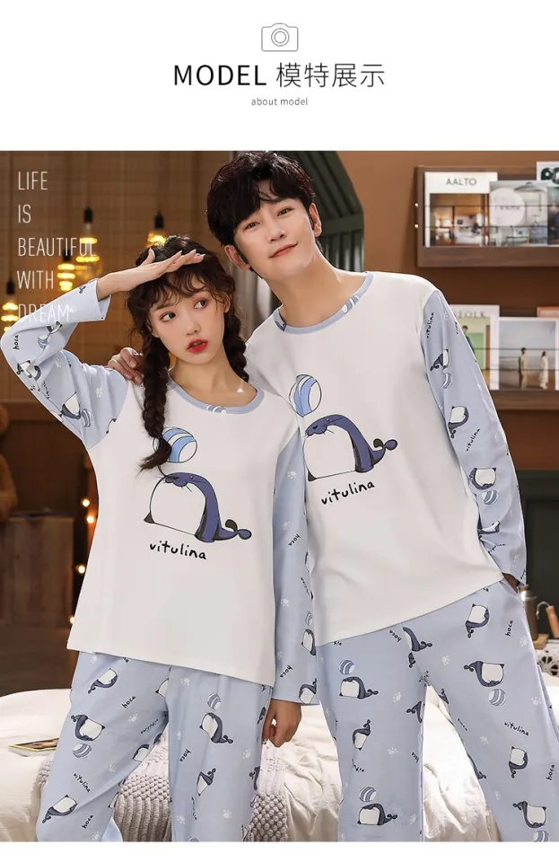 New Pajama Trendy Pyjamas Cute Seal Printing for Lovers Autumn Winter Big  Size Young Couple's Loungewear His and Hers Clothes
