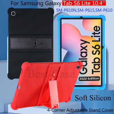สำหรับ S Amsung G Alaxy Tab S6 Lite S 6 10.4นิ้วซิลิโคนแท็บเล็ตกรณี SM-P610N SM-P615 SM-P610ซูเปอร์ซอฟท์ซิลิโคนยืนปกปรับยึด