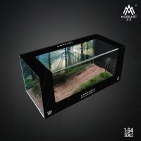 1/64 MoreArt Model Car Scene Diorama Green Field Tracking PVC Storage Box Theme Display Case Toy Gift (Without Car And Figure)