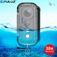 PULUZ เคสป้องกันตัวเรือนกันน้ำใต้น้ำ30ม. สำหรับ Insta360. X หนึ่งตัวพร้อมหัวเข็มขัดติดตั้งแบบธรรมดาและสกรู