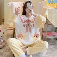 [COD] shipping pajamas womens spring and autumn 2022 princess style long-sleeved doll collar student cartoon cute outerwear home clothes