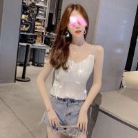 [COD] 2022 new Korean version solid V-neck sweet and sexy camisole top with inner outer vest all-match womens bottoming