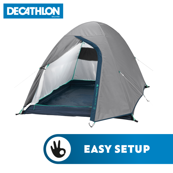 Decathlon Hiking/Camping Tent (2 Pax, 130 X 210 cm, Easy Assemble) Quechua Lazada
