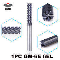 1ชิ้น Zcc.ct Gm-6el Gm-6e 6ขลุ่ยดอกกัดแบน Tiain คาร์ไบด์เคลือบปลายเกลียวเครื่องบดดอกกัดสำหรับการกัดตกแต่งที่มีความแม่นยำสูง