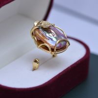 CANPEL 2022 Baroque Pearl Ring 100% Real Natural Freshwater Pearl 18K Gold Plating Women Jewelry Individual Ring